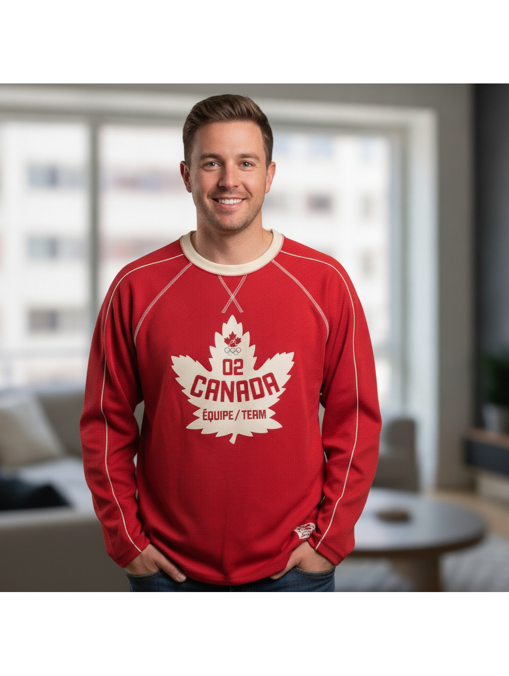 Roots 2002 Salt Lake City Olympics Team Canada Jersey Small Made in Canada Y2K - Picture 2 of 8